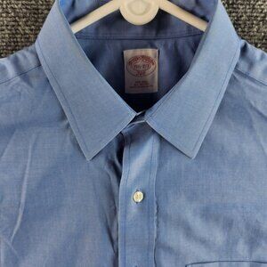 Brooks Brothers 15.5-2/3 Blue Non-iron Long Sleeve Button Up Shirt All Cotton